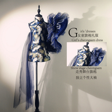 女童旗ne 宝宝夏季al装 走秀舞台礼服 古典舞演出服 中国风