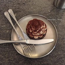 othnfrbreanw国ins金属盘不锈钢圆形咖啡厅托盘甜品早餐简约碟子