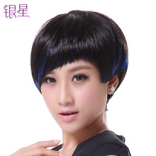 短发女ng发时尚挑染vd套BOBO头个性斜刘海修脸蓬松女生个性潮