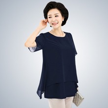 夏季胖ni妈装中老年71服饰韩款宽松加大码夏装短袖T恤女上衣