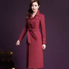 中年女ni长式妈妈装71式收腰气质洋气春秋外套女