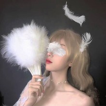 。道具nj暗萝莉病娇zl洛丽塔复古风国风白色羽毛走秀旗袍