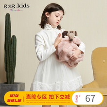 gxgnkkids童dc(小)白裙高领女童长袖蕾丝连衣裙B17419212