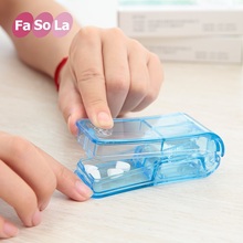 日本FnySoLa分kx药器药片分割器透明药盒便携一周药片分装盒