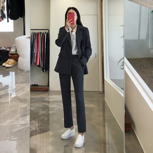 202nz秋韩款新式ee装套装女黑色面试工作服职业(小)西装宽松正装