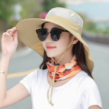 帽子女ok天遮阳防晒fu户外夏季凉帽披肩渔夫帽透气大檐登山帽