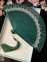 日式蕾om日本中国风x8柄折娟布女扇樱花随身(小)夏跳舞蹈扇