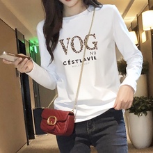 t恤女oq袖白色纯棉pa色内搭打底衫2020新式大码上衣加厚潮