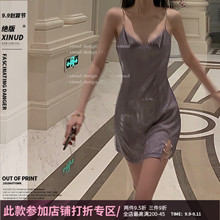 XINpcD“迪士尼hr主”气质显瘦收腰连衣裙女短式夏天吊带裙子