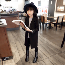 202pf春秋装新式so一粒纽扣女童长式修身式西服中大童外套西装