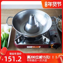 无盖日pf进口珍珠生so气用不锈钢火锅 打边炉 涮锅