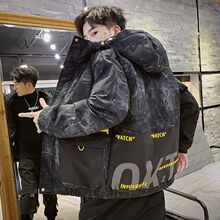 棉衣男pf潮牌202so季新式加厚衣服潮派克羽绒棉服工装棉袄外套