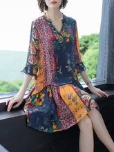 反季清pf女2019so牌重磅桑蚕丝波西米亚中长式裙子