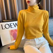 堆堆领pi衣女宽松高mo外穿2019新式洋气内搭红色打底针织衫潮