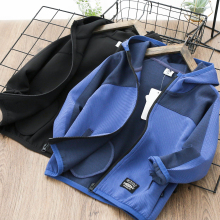 男童外pj连帽春秋新qw户外服吸湿排汗冲锋衣中大童登山服