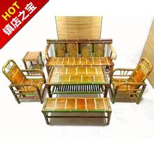 中式竹pk桌沙发椅组sy用茶室家具竹编餐桌子特色复古禅意竹茶