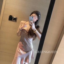 网红式pl223性感tc腰显瘦不规则亮片连衣裙女