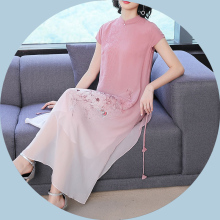反季清po宽松大码妈lh纱杭州桑蚕丝绸女装裙子过膝