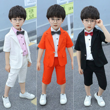 男宝男pp夏装套装英nj(小)童西服装夏天棉麻帅气宝宝宝宝礼服夏