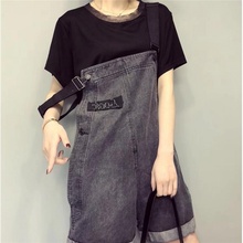欧洲站pp020夏新nj背带短裤女宽松百搭阔腿显瘦短式连体裤潮
