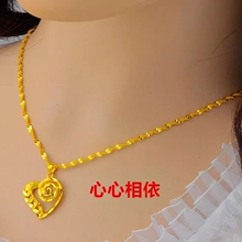 新式正pp9999足nj(小)件时尚结婚妈妈24K纯黄女细式锁骨