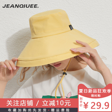 帽子女pp阳帽 防晒nj网红渔夫帽夏季海边出游大沿太阳帽韩款潮