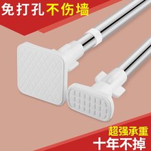 免打孔pp缩杆卧室晾nj生间浴帘杆晾衣架升缩撑杆子衣柜