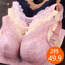 大码内pr女加肥加大ch薄式收副乳抹胸聚拢性感胸罩防下垂无钢圈