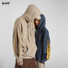 BJHpr不计后果春ch1新式加绒加厚连帽卫衣男潮牌长袖情侣帽衫外套