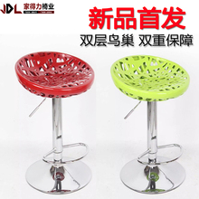 现代简pt酒吧椅子升bm脚凳前柜台手机店营业厅双层鸟巢