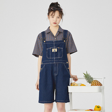 PROpuBLDG背hi短裤2019夏新式古着感少女连体裤学生减龄五分裤