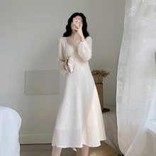 卡所2pu20春秋季hi子显瘦气质法式复古温柔风仙女(小)香风连衣裙