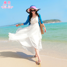 沙滩裙pu020新式ou假雪纺夏季泰国女装海滩波西米亚长裙连衣裙