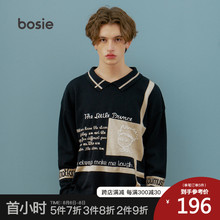 bospue毛衣男情an王子联名针织衫潮牌宽松打底春秋外穿2208