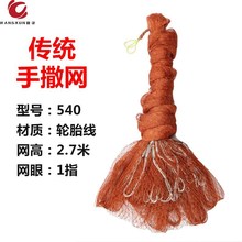 老式自q6手传统抛网63手撒网渔网抛网甩易抛旋网抓捕鱼渔网网