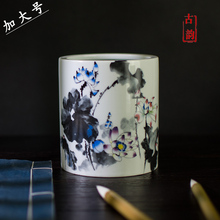 景德镇qd瓷笔筒复古tb墨毛笔筒插笔筒办公桌文房教师节收纳筒