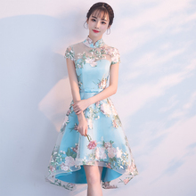 改良旗qi2021新ru前短后长礼服连衣裙女短式宴会少女日常可穿