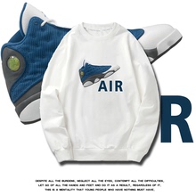 AJ1qi大黄蜂雷阿uo北卡蓝飞的AIR乔丹宽松保暖长袖圆领卫衣男
