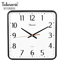 TELqsSONICcj星简约时尚石英钟客厅挂钟方盘居家静音卧室壁钟