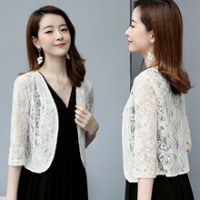 202qs夏季蕾丝衫cj女修身百搭空调衫薄式短外套配旗袍裙子外搭