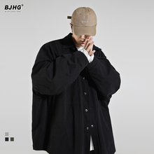 BJHqs春2021cj衫男潮牌OVERSIZE原宿宽松复古痞帅日系衬衣外套