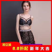 性感礼qt装2020sj式性感蕾丝亮片夜店会所V领短式礼服短裙