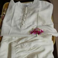运动服qu装中袖长袖ya极服亚麻夏天太极服女中老年中国风夏装