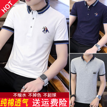 【蒙洛qx正品】夏季tg士T恤POLO衫纯棉高档休闲商务男上衣