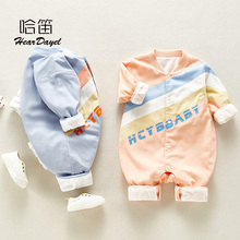 网红婴qy春装衣服男bk服装幼儿连体衣春秋新生儿哈衣爬服洋气