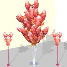 用品烧rb饭店主题装yi立柱开业广告桌飘气球布置(小)龙虾啤酒节