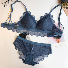 套装蕾rc内衣无钢圈hq舒适薄式文胸性感少女美背(小)胸bralette