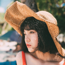 韩国出rf沙滩大檐草zp夏天海边可折叠遮阳帽子女士防晒太阳帽