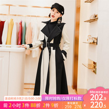 202rq秋冬式新式ob套女中长式时尚英伦风气质过膝流行大衣加厚