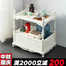 轻奢家rq阳台实木茶ob桌茶具套装带轮移动欧式茶台烧水壶一体